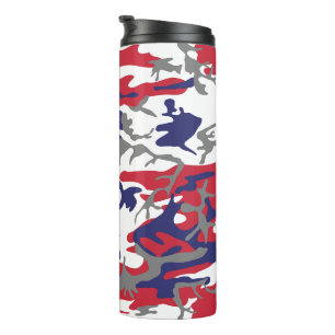 Garrafa Térmica 4 de Julho, Dia da Independência, Cinza Camuflagem