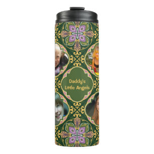 Garrafa Térmica 4 fotos + texto Azulejos de Oliva e lavanda 