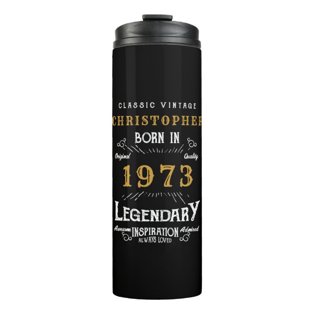 Garrafa Térmica 50º aniversário 1973 Legendário Black Dourado Add  (Frente)