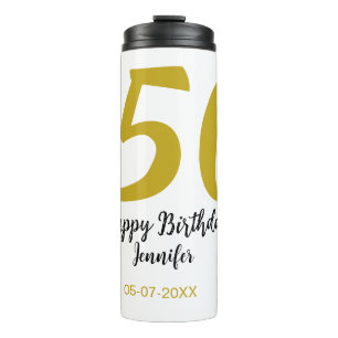 Garrafa Térmica 50º aniversário adicionar nome data ano modelo neg