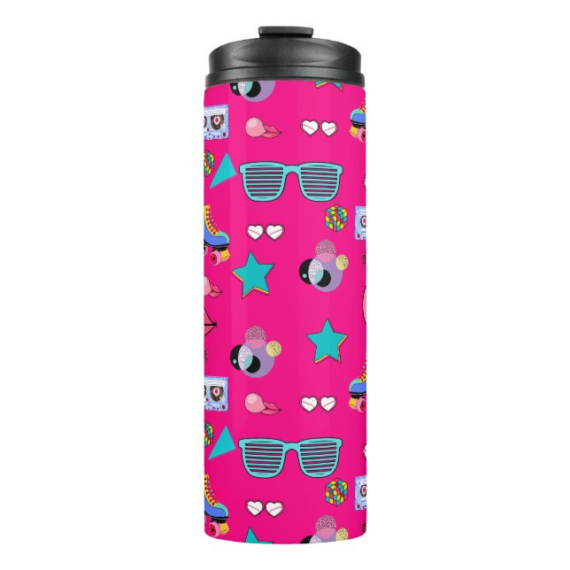 Garrafa Térmica 80s Costume Vibrant pink Retro culture pop (Frente)