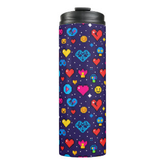 Garrafa Térmica 8-Bit Pixel Gaming Insulated Travel Tumbler