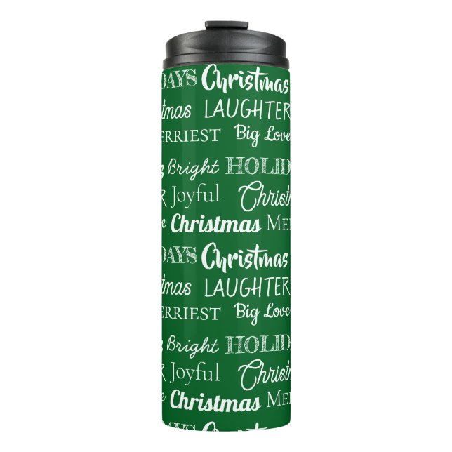 Garrafa Térmica 9 Custom Names Typography Christmas (Frente)