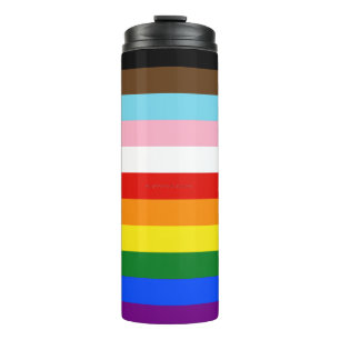 Garrafa Térmica A bandeira do orgulho de onze listras da SlipperyJ
