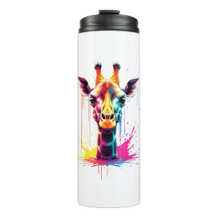 Garrafa Térmica A girafa colorida para o engraçado