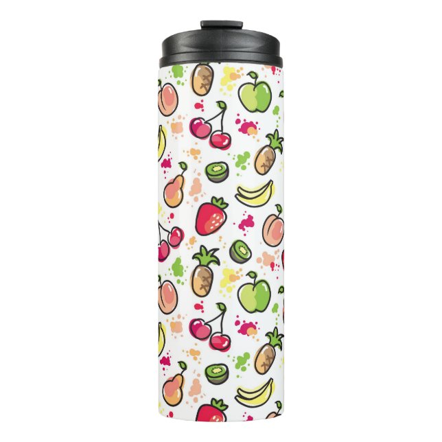 Garrafa Térmica a mão tirada frutifica teste padrão (Frente)