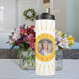 Garrafa Térmica A melhor mãe, uma foto personalizada, ama você, Di