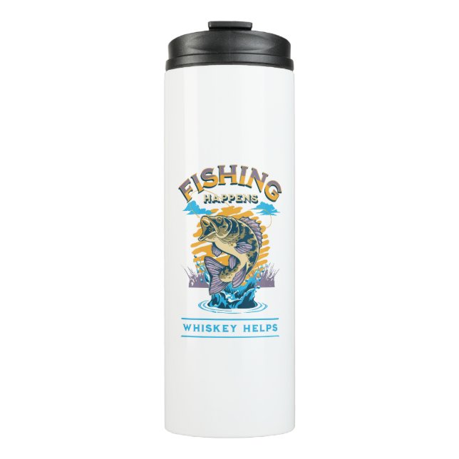 Garrafa Térmica A Pesca Acontece. Whiskey ajuda! (Frente)