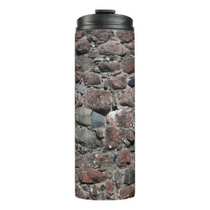 Garrafa Térmica A textura medieval da parede de pedra é um resumo,