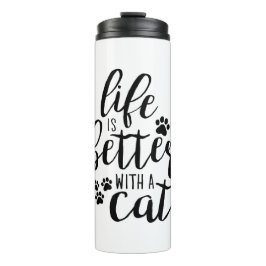 Garrafa Térmica A vida é melhor com as legendas de gatos bonitos