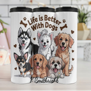 Garrafa Térmica A vida é melhor com cães