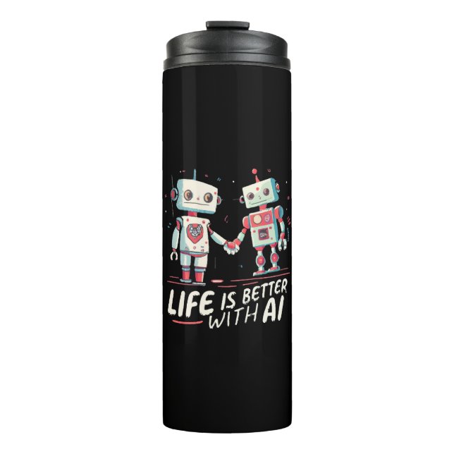 Garrafa Térmica A vida é melhor com IA (Frente)