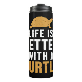 Garrafa Térmica A vida é melhor com uma tartaruga pintada