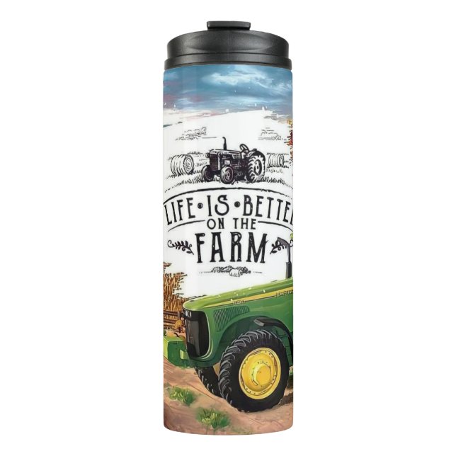Garrafa Térmica A vida é melhor na Fazenda (Frente)