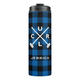 Garrafa Térmica A xadrez do búfalo cruzada varre o Tumbler térmi