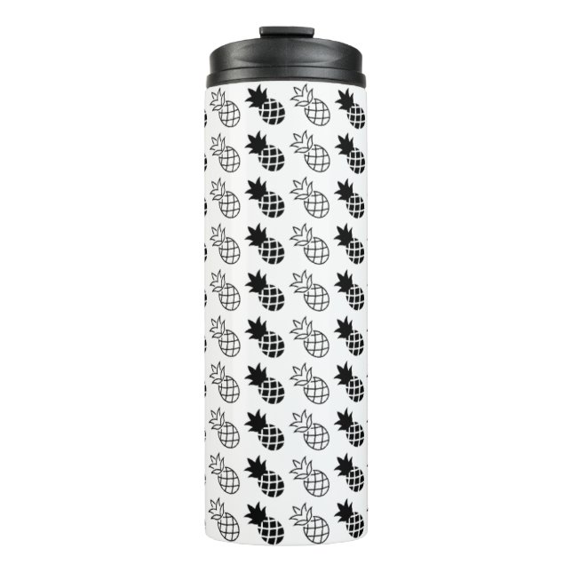 Garrafa Térmica abacaxi design preto e branco (Frente)