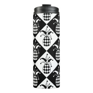 Garrafa Térmica Abacaxi estilizado. Chapéu e Rhombus Harlequin. M