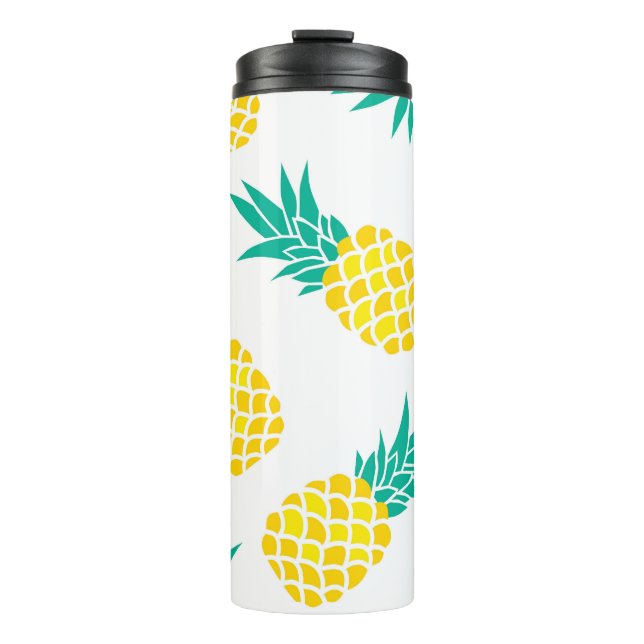 Garrafa Térmica Abacaxis Exóticos: Delícia Amarela. (Frente)
