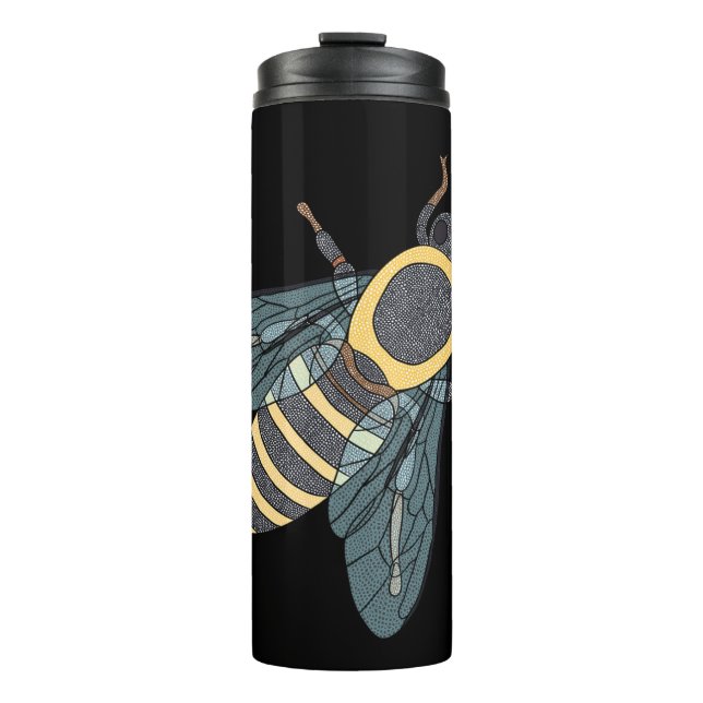Garrafa Térmica Abelha de mel (preto) - Tumbler (Frente)