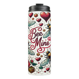 Garrafa Térmica Abelha Mina Bumblebee Hearts Dia de os namorados