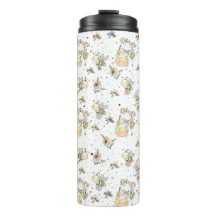 Garrafa Térmica Abelhas De Mel, Fadas E Bebês Em Padrões Sem Olhos