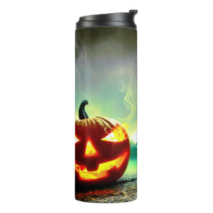 Garrafa Térmica Abóbora de Halloween luminosa do SlipperyJoe wa