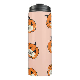 Garrafa Térmica Abóbora do Halloween: Design de Corona do Vintage