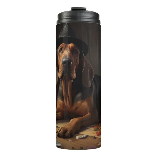 Garrafa Térmica Abóboras Cão de Caça do Dia das Bruxas Assustador (Frente)