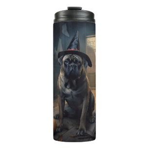Garrafa Térmica Abóboras de Halloween Assustadoras Bullmastiff