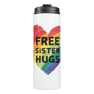 Garrafa Térmica Abraços de Irmã Grátis Mês do Orgulho LGBT Gay Lés