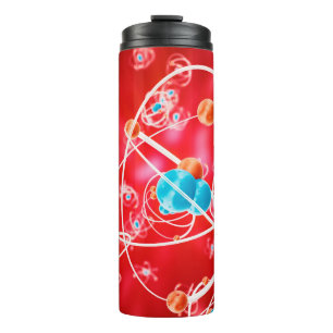 Garrafa Térmica Abstract atom background, Chemistry model of molec