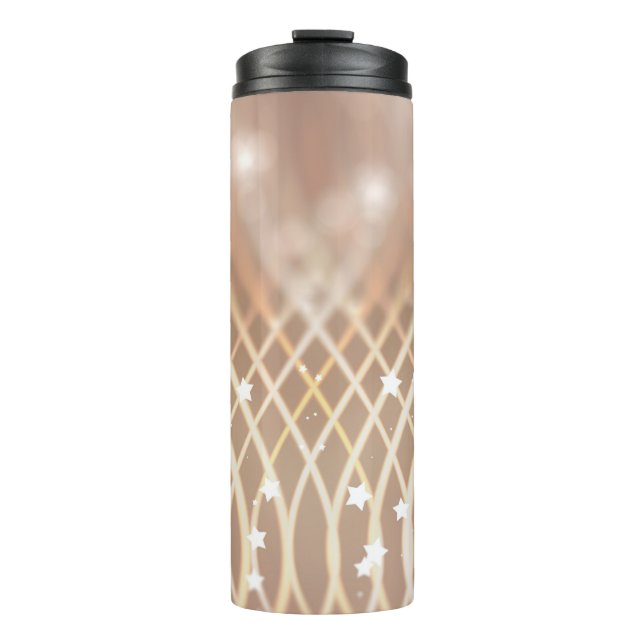 Garrafa Térmica Abstract background. brown background with waves a (Frente)