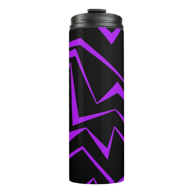 Garrafa Térmica Abstract, bold, vibrant geometric zigzag pattern (Frente)