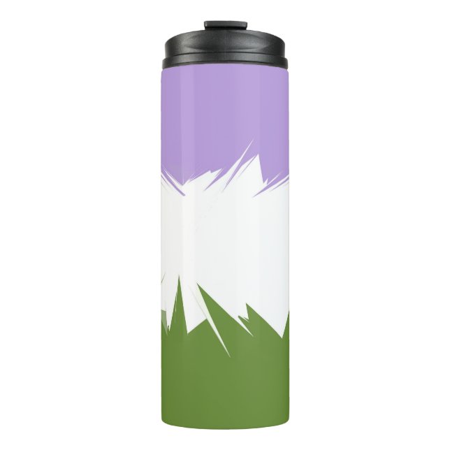 Garrafa Térmica Abstract  Genderqueer Pride Flag      (Frente)