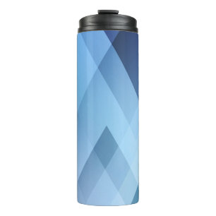 Garrafa Térmica Abstract light background. Blue triangle pattern.