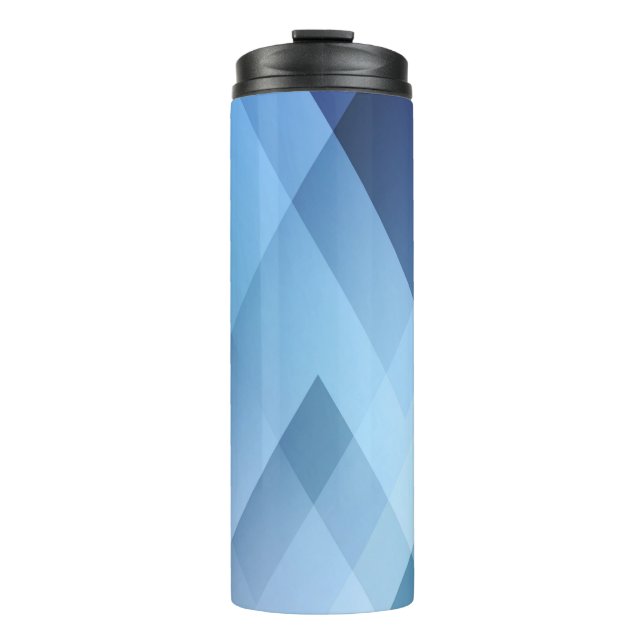 Garrafa Térmica Abstract light background. Blue triangle pattern.  (Frente)