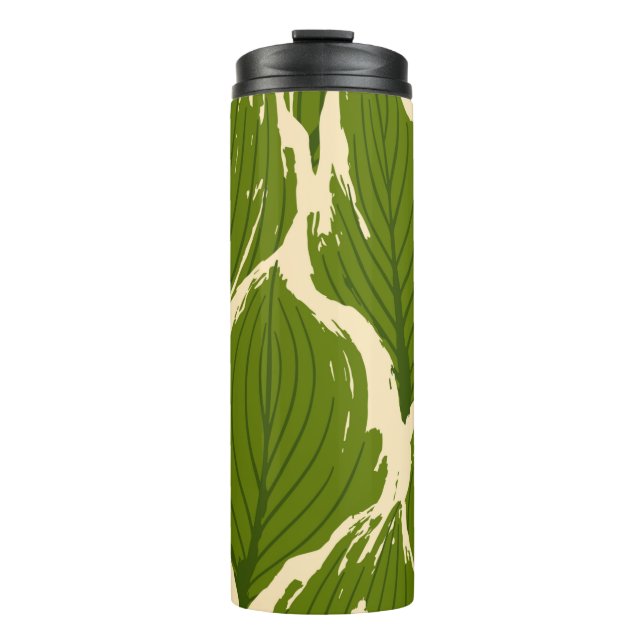 Garrafa Térmica Abstract seamless pattern of exotic leaves in vivi (Frente)