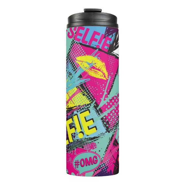 Garrafa Térmica Abstract seamless pattern with Pop art comicspeech (Frente)