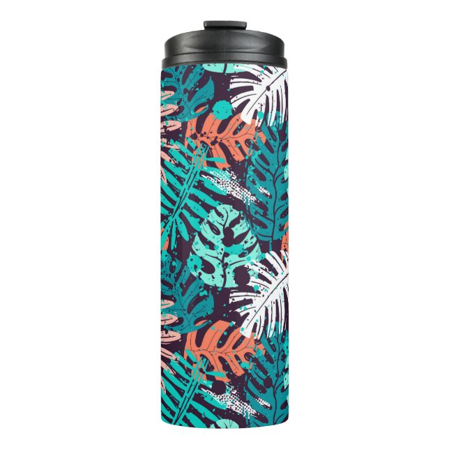 Garrafa Térmica Abstract seamless tropical leaves pattern. Creativ (Frente)