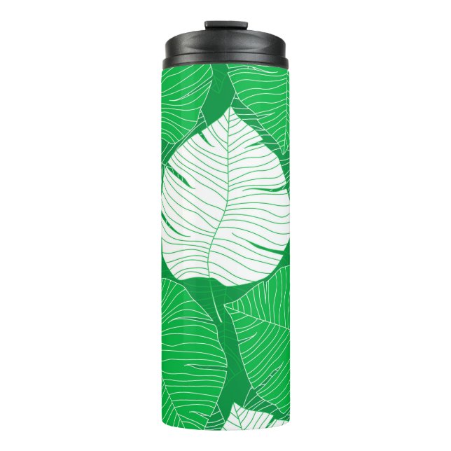Garrafa Térmica Abstract tropical leaf painting design (Frente)