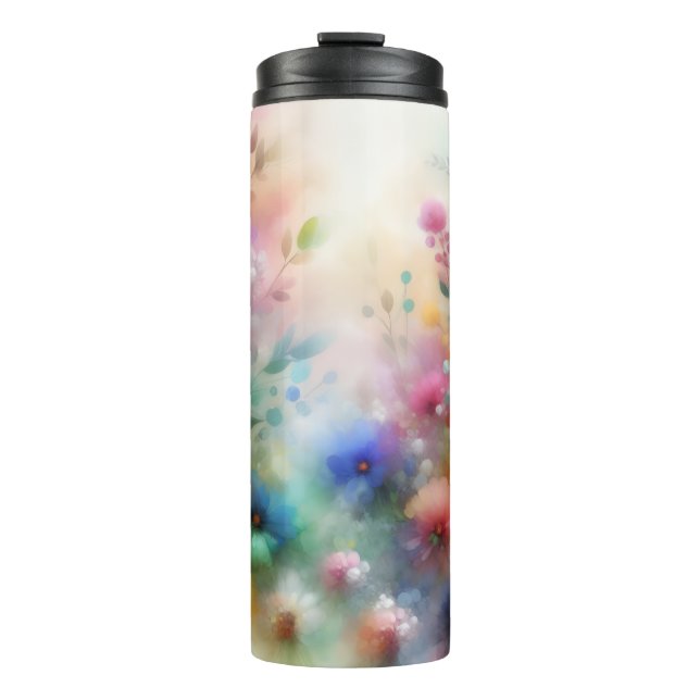 Garrafa Térmica Abstract Watercolor Florals Thermal Tumbler (Frente)