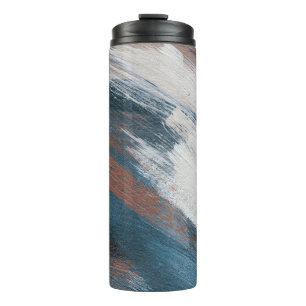 Garrafa Térmica Abstrato Art: Traços Versáteis De Pincel.