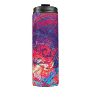 Garrafa Térmica Abstrato belo fundo vermelho e azul brilhante
