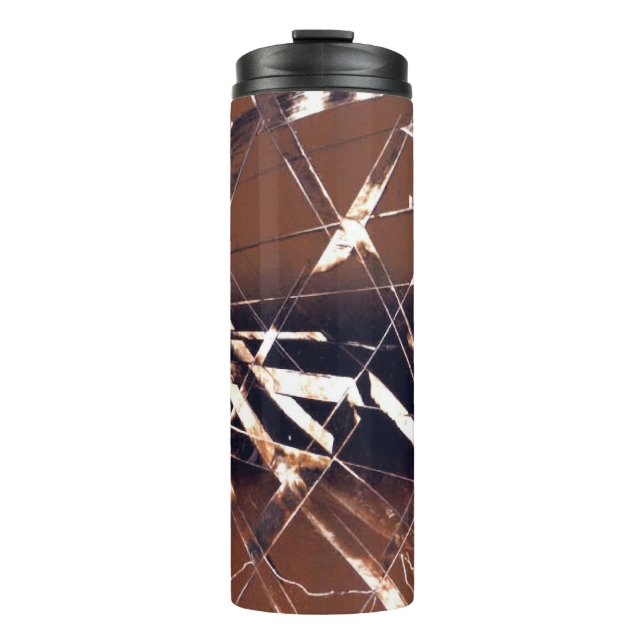 Garrafa Térmica Abstrato castanho e preto (Frente)