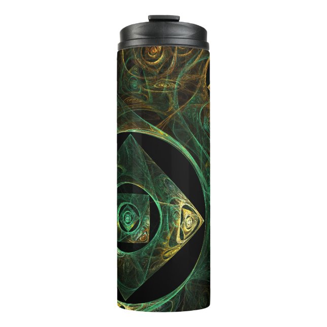 Garrafa Térmica Abstrato de arte de vibrações mágicas (Frente)
