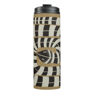 Garrafa Térmica Abstrato de diversão com Cobra em tons neutros cas