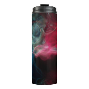 Garrafa Térmica abstrato de fumo rosa e azul