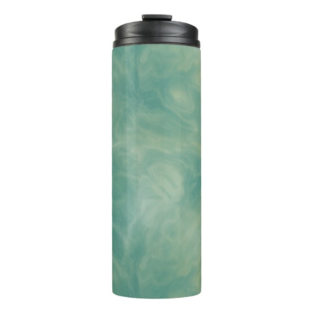 Garrafa Térmica abstrato de mármore verde (Frente)