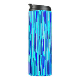 Garrafa Térmica Abstrato de queda de chuva azul