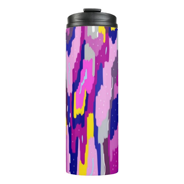 Garrafa Térmica Abstrato de Starry em Purples e Blues (Frente)